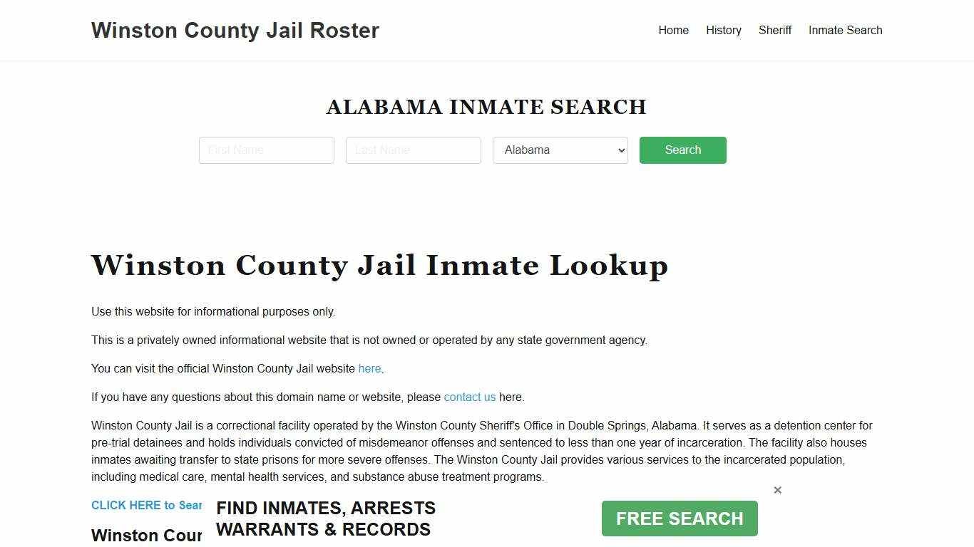 Winston County Jail Roster Lookup, AL, Inmate Search