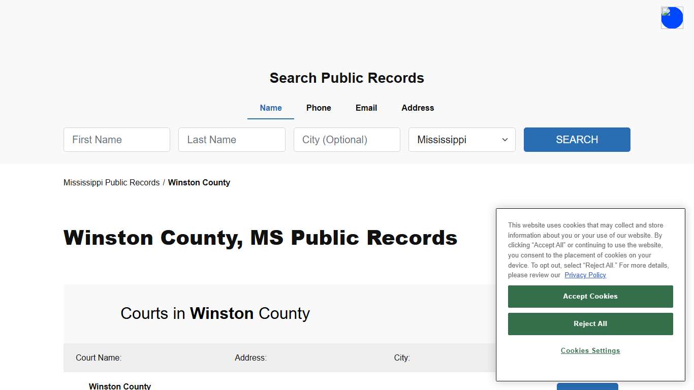 Winston County, MS Public Court, Arrest and Inmate Records - ThePublicIndex